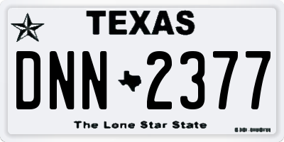 TX license plate DNN2377