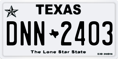 TX license plate DNN2403