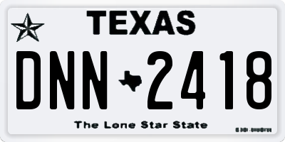 TX license plate DNN2418
