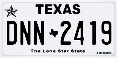 TX license plate DNN2419