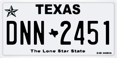 TX license plate DNN2451