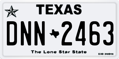 TX license plate DNN2463