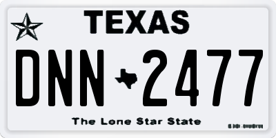 TX license plate DNN2477