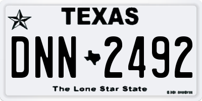 TX license plate DNN2492