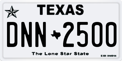 TX license plate DNN2500