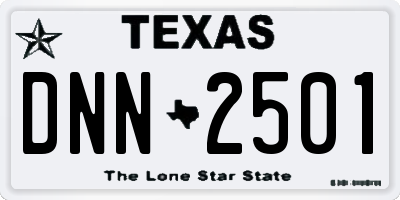 TX license plate DNN2501