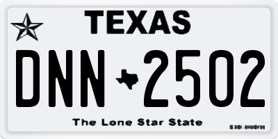TX license plate DNN2502