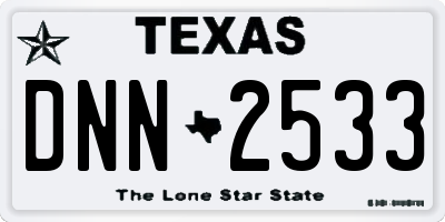 TX license plate DNN2533