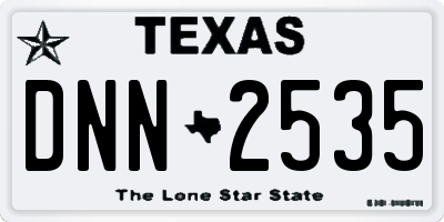 TX license plate DNN2535
