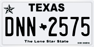 TX license plate DNN2575