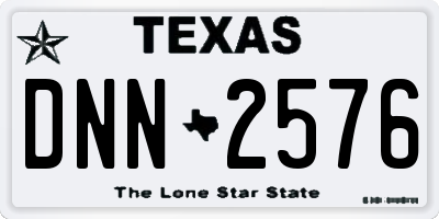 TX license plate DNN2576