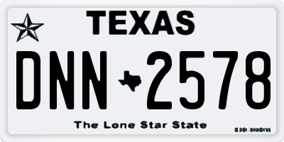 TX license plate DNN2578