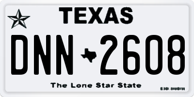 TX license plate DNN2608