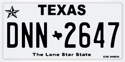 TX license plate DNN2647
