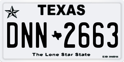 TX license plate DNN2663