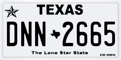 TX license plate DNN2665