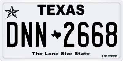 TX license plate DNN2668