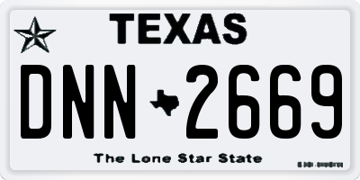 TX license plate DNN2669