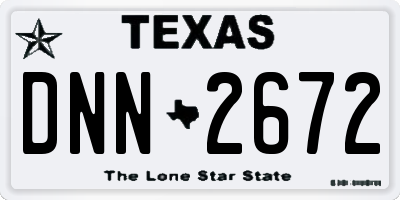 TX license plate DNN2672