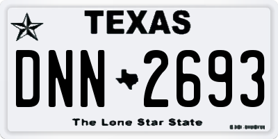 TX license plate DNN2693