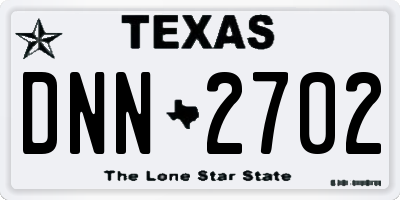 TX license plate DNN2702