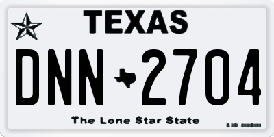 TX license plate DNN2704
