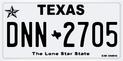 TX license plate DNN2705