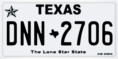 TX license plate DNN2706