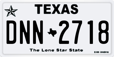 TX license plate DNN2718