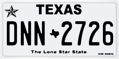 TX license plate DNN2726