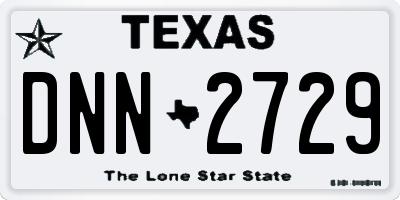 TX license plate DNN2729