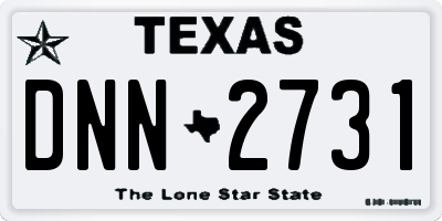 TX license plate DNN2731