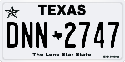 TX license plate DNN2747