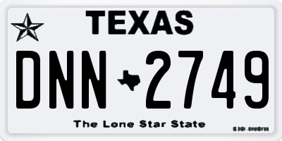 TX license plate DNN2749