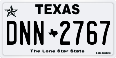 TX license plate DNN2767