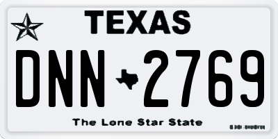 TX license plate DNN2769