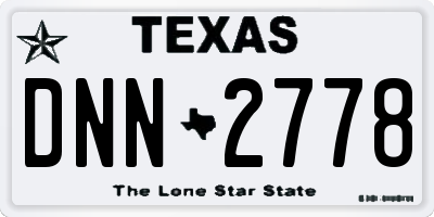 TX license plate DNN2778