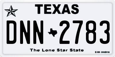 TX license plate DNN2783