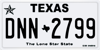 TX license plate DNN2799