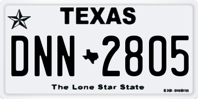 TX license plate DNN2805