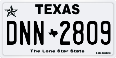 TX license plate DNN2809