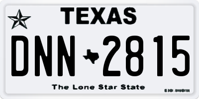 TX license plate DNN2815