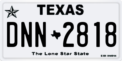 TX license plate DNN2818