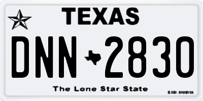 TX license plate DNN2830