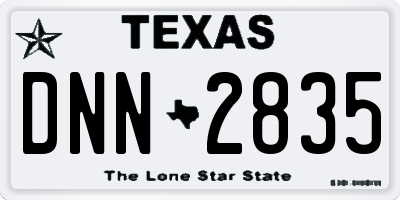 TX license plate DNN2835