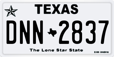 TX license plate DNN2837