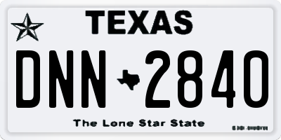 TX license plate DNN2840