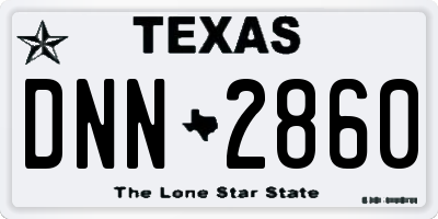 TX license plate DNN2860