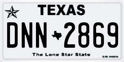 TX license plate DNN2869
