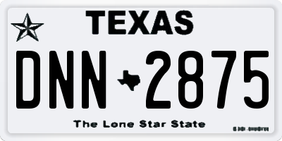 TX license plate DNN2875